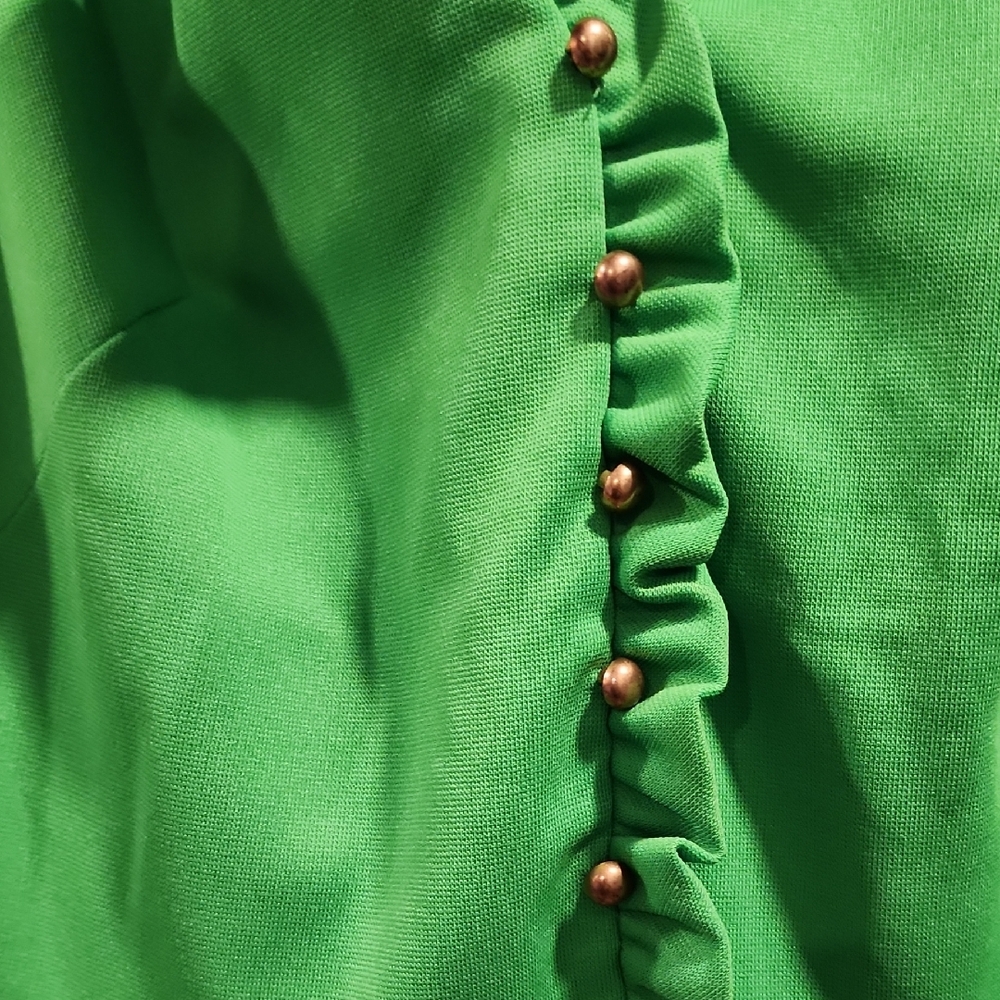 Vintage Green and Floral Maxi Dress - Picture 6 of 12